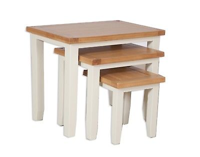 Oaklands Furniture Cube Petite Modern Chunky Solid Mango Wood Nest