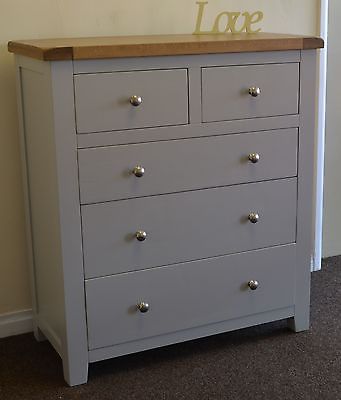 Dorset Oak Chest Drawers Solid 5 Drawer 2 Over 3 Pine In Painted