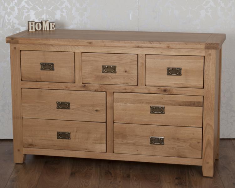 Solid Oak Chest Drawers 7 Drawers 3 Over 4 In Chunky Harrogate